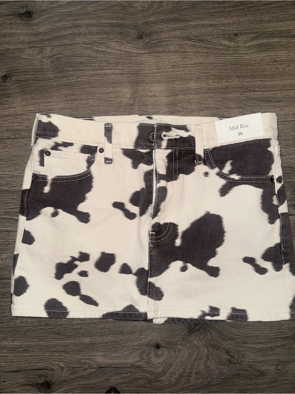 Cow Print Mid-Rise Mini Skirt
